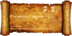 Porubszki Ugron névjegykártya